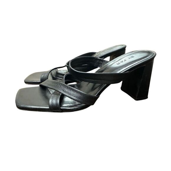 BY FAR Lenny crinkled glossed-leather mules size: 37 - Picture 1 of 12